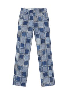 【21AW】パッチワークプリント デニムパンツ / RODE PATCHWORK PRINT DENIM PANTS / ブルー