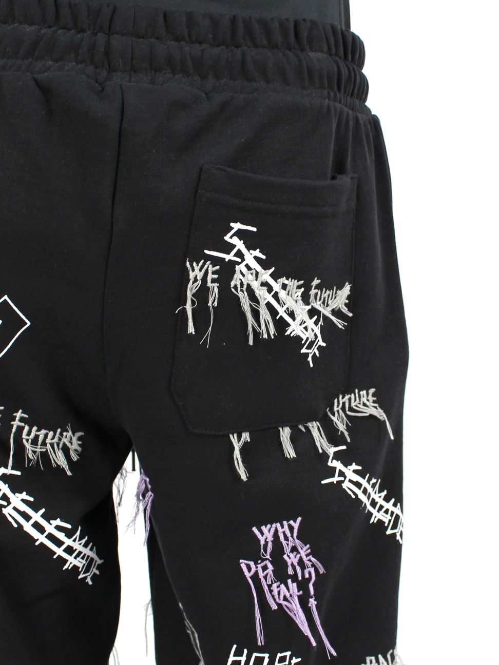 【21AW】総柄 刺繡プリントスウェットパンツ / NEW MANIFESTO JOGGER PANTS / ブラック × マルチ