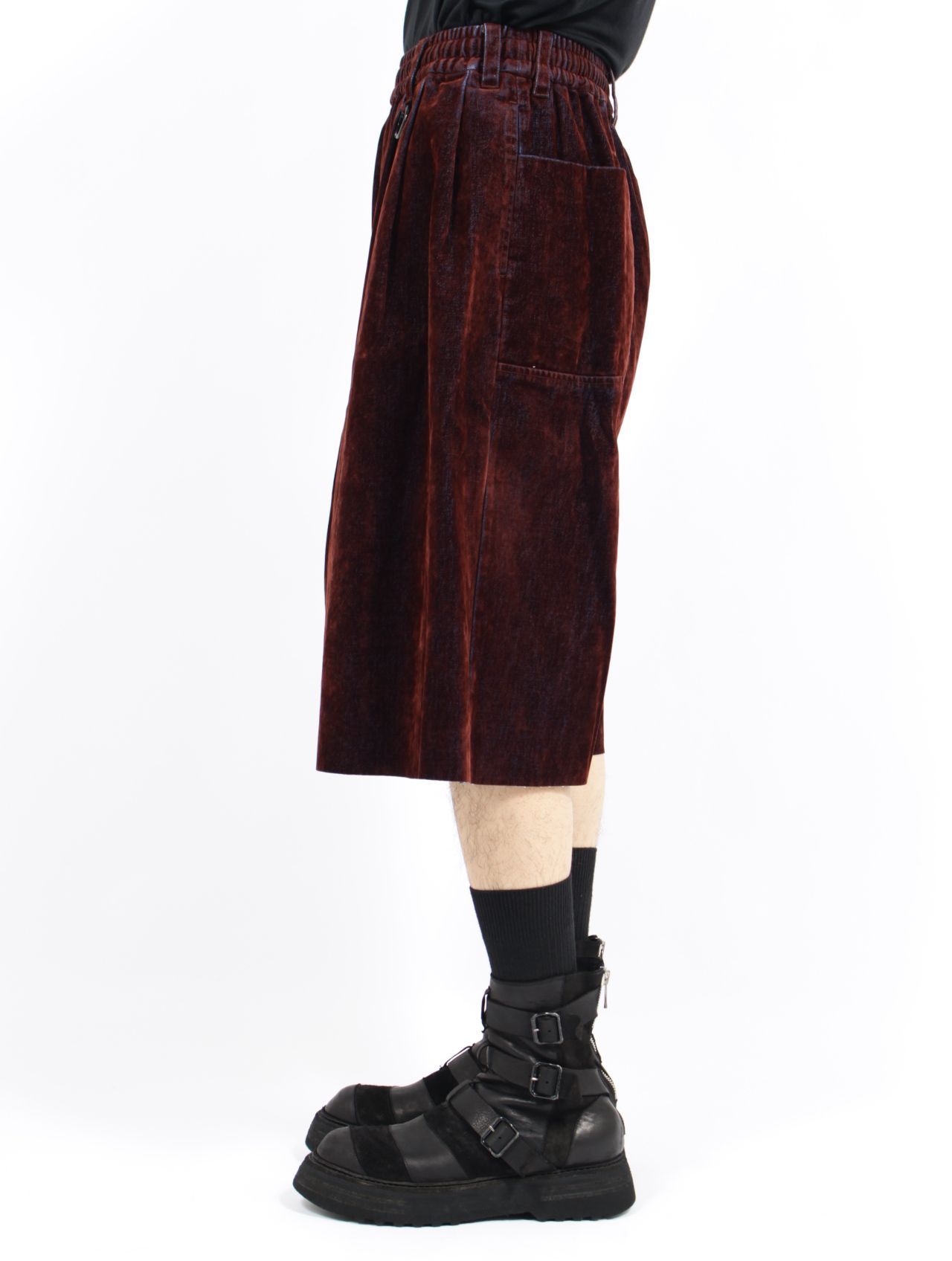 【26SS】 カバード デニム ショート トラウザー / COVERD DENIM SHORT TROUSERS / ブラウン