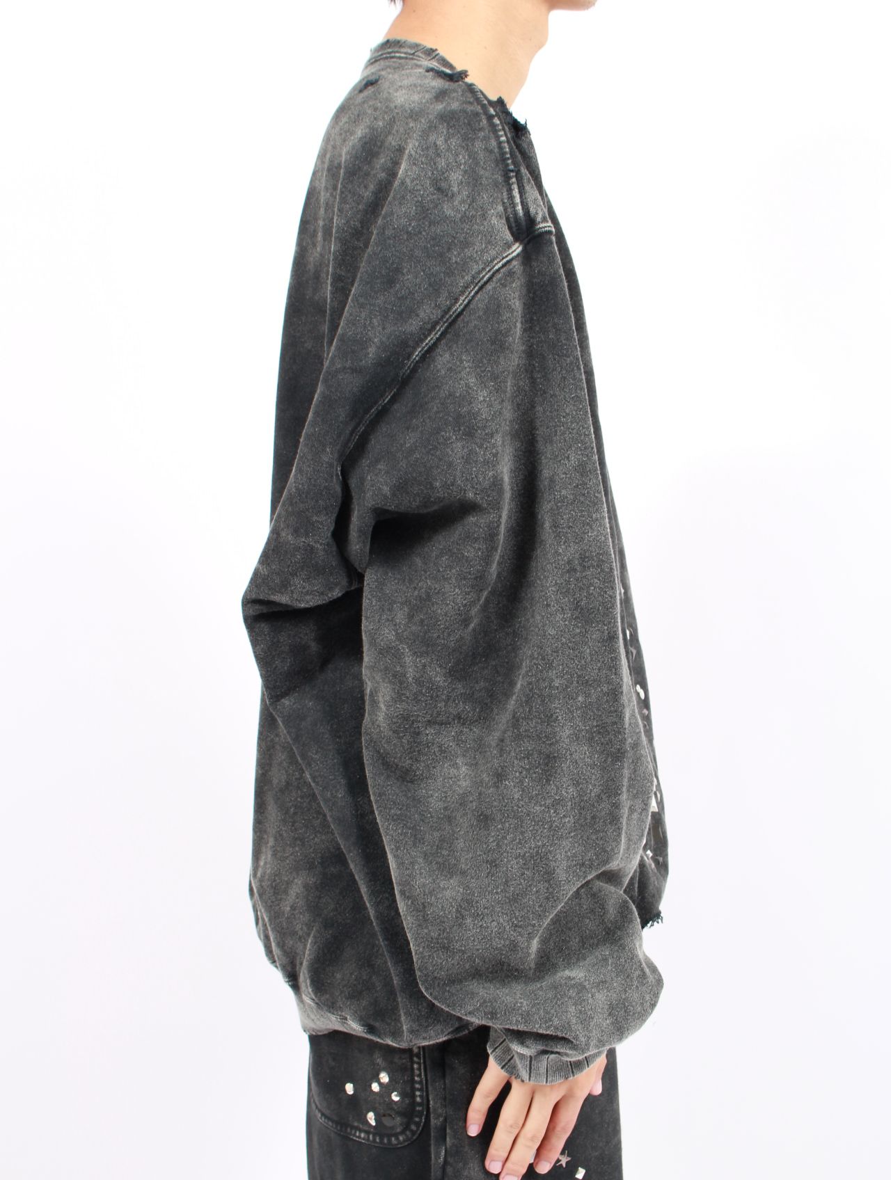 【25AW】エンブリッシュ ブリーチ プルオーバー / EMBELLISH BLEACH PO / ブラック