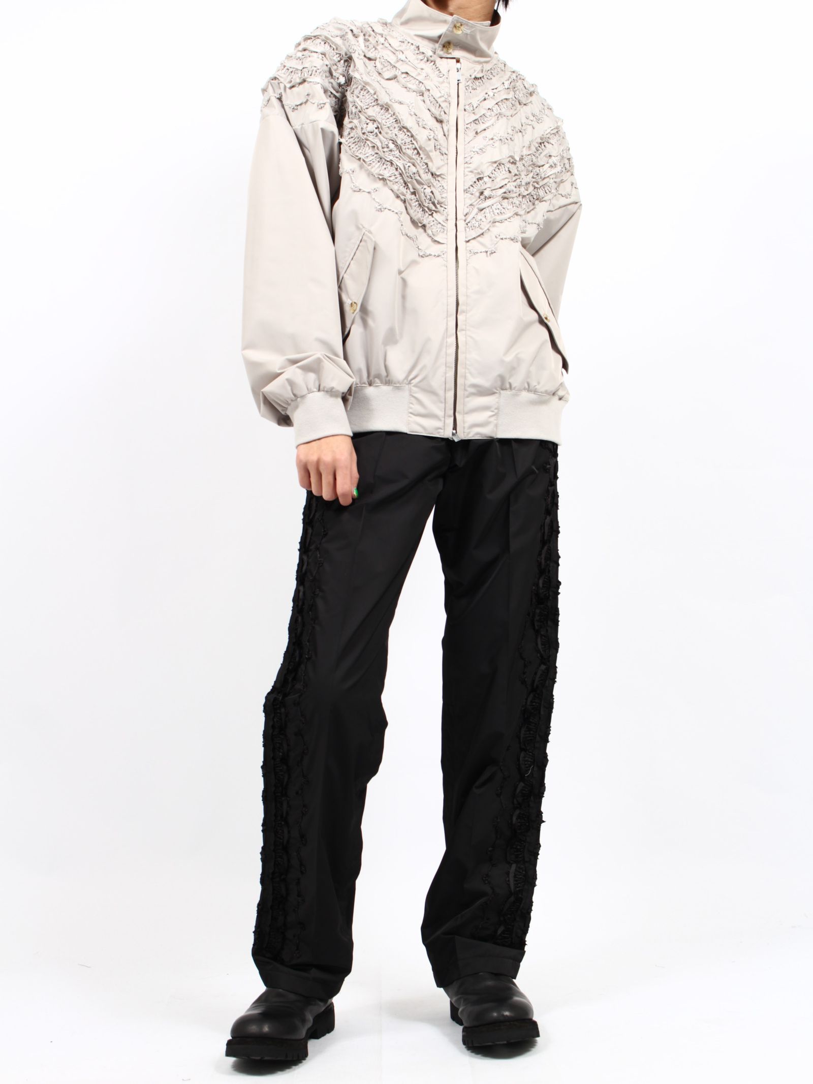 【25SS】シャーリング ドックイヤー ジャケット / SHIRRING DOG-EAR JACKET / ベージュ