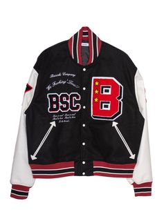【25SS】ヴィンテージ ヴァーシティ サガラ刺繍 ジャケット / VINTAGE STYLE VARSITY JACKET / ブラック
