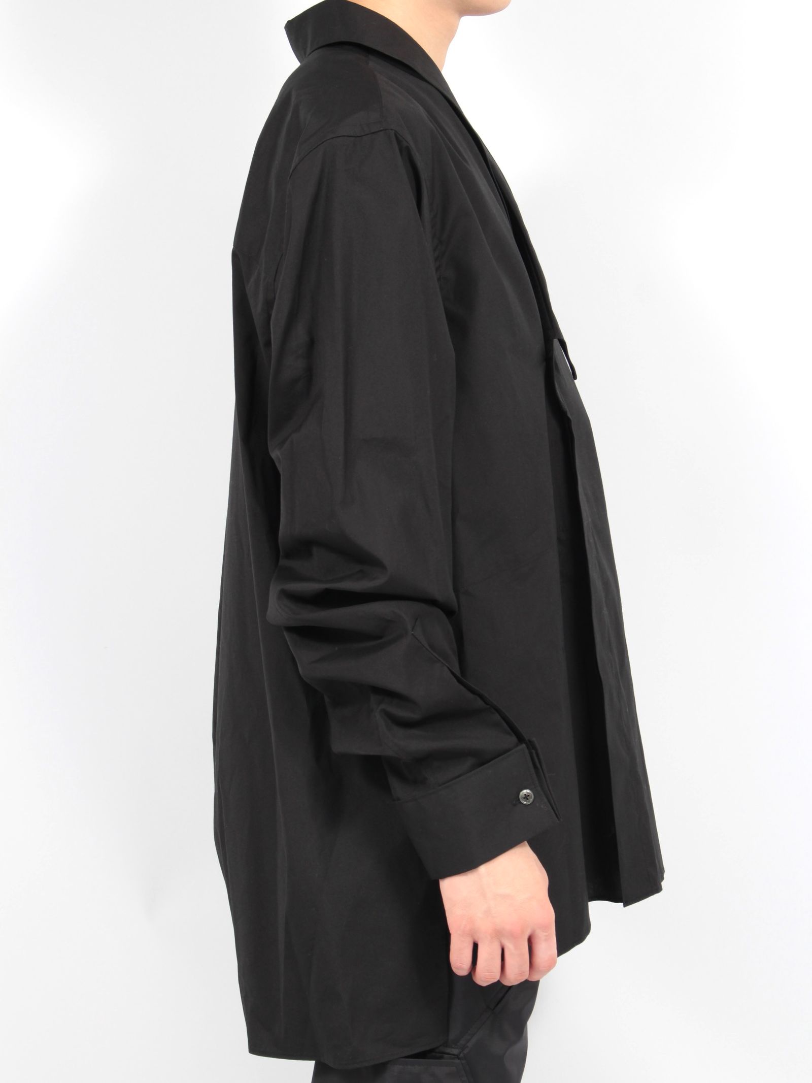 【24AW】キモノ カラー シャツ / KIMONO COLLAR SHIRT / ブラック