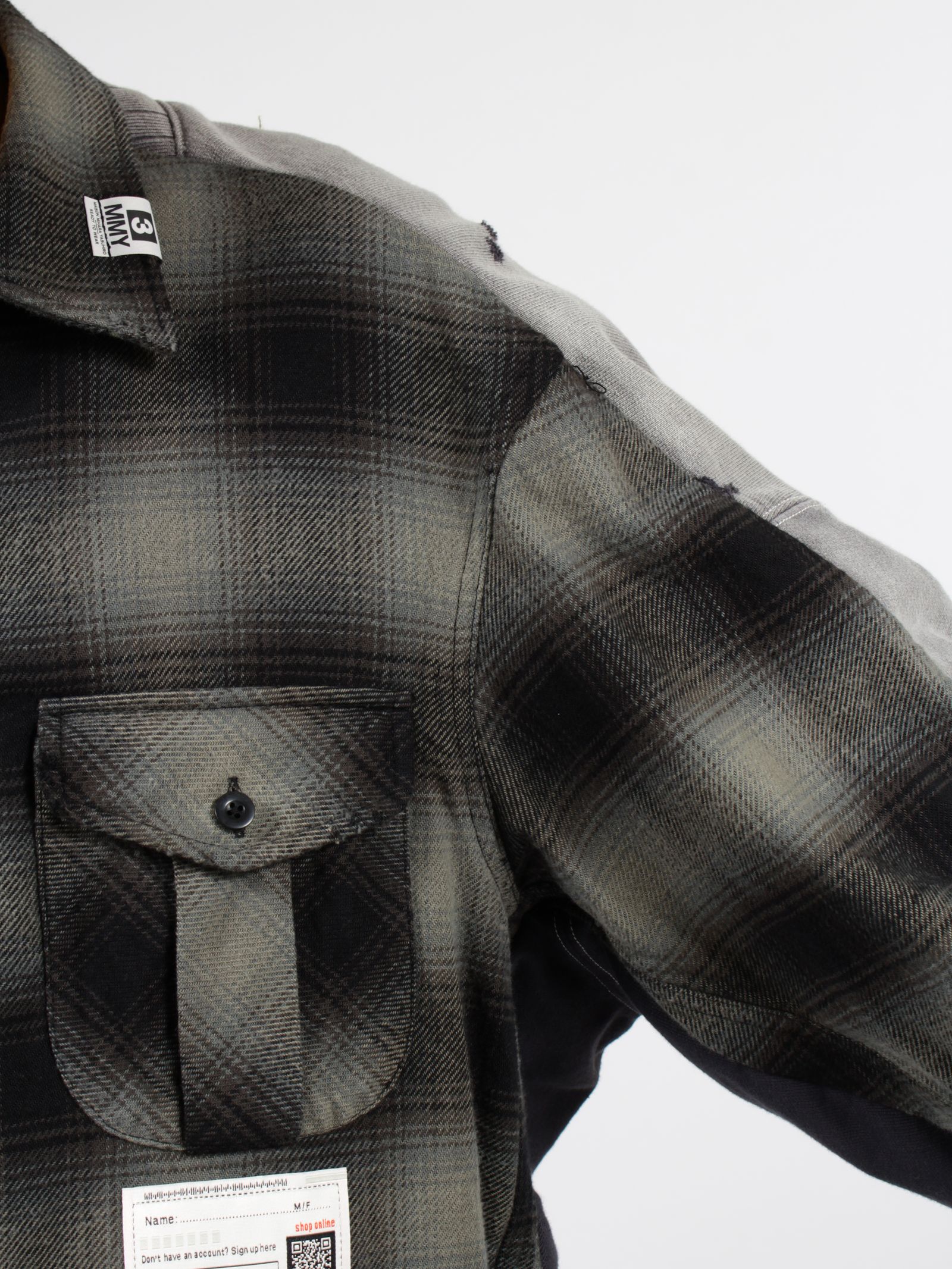 【26SS】コンバイン スウェット シャツ / COMBINED SH SWT / ブラック×グレー