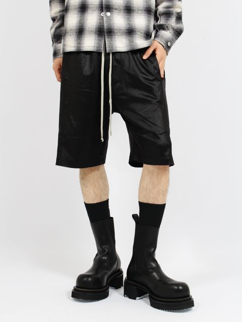 【26SS】サイドスナップボタン ワイド プッシャー ショーツ ハーフ パンツ / WIDE PUSHER SHORTS / ブラック