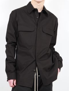 【25SS】定番 ミリタリー ワークシャツ 長袖 / WORK SHIRT / ブラック