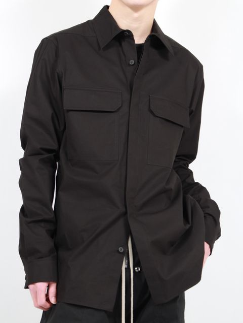 【25SS】定番 ミリタリー ワークシャツ 長袖 / WORK SHIRT / ブラック