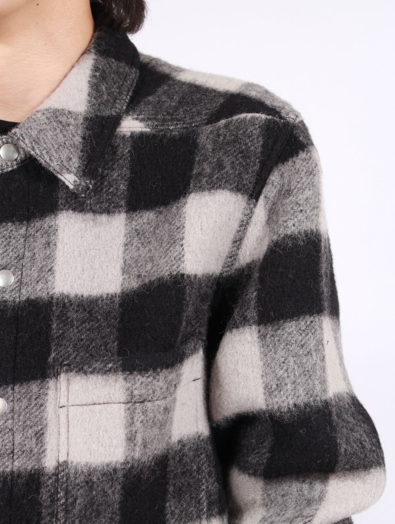【25AW】チェック アウターシャツ / OUTERSHIRT / ブラック