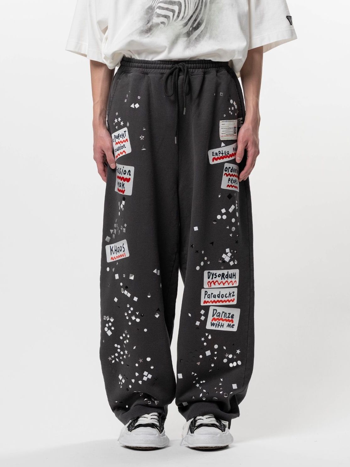 【26SS】エンブリッシュド ステッカー パンツ スウェット / EMBELLISHED STECKER PANTS / ブラック