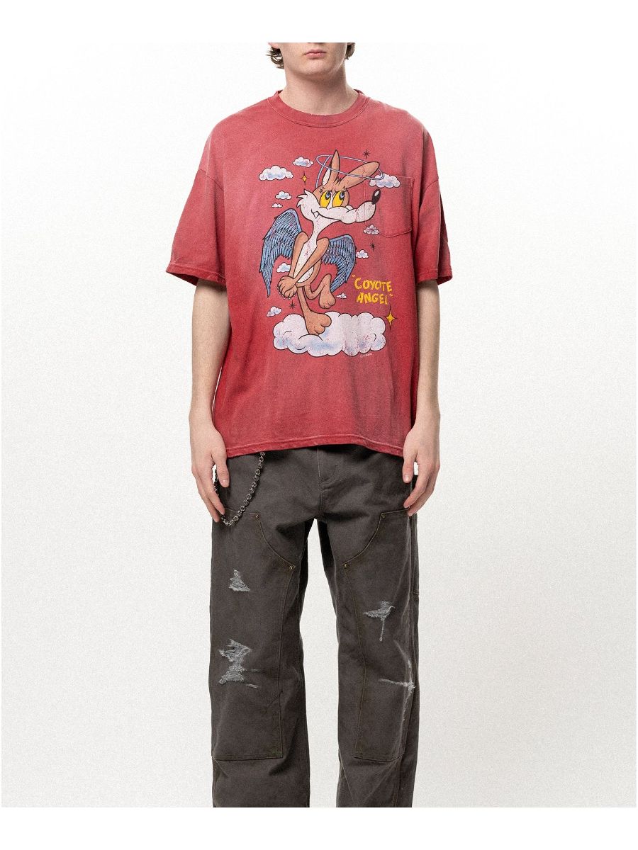 【26SS】”コヨーテ エンジェル”  ポケット Tシャツ / "COYOTE ANGEL" POCKET TEE / レッド