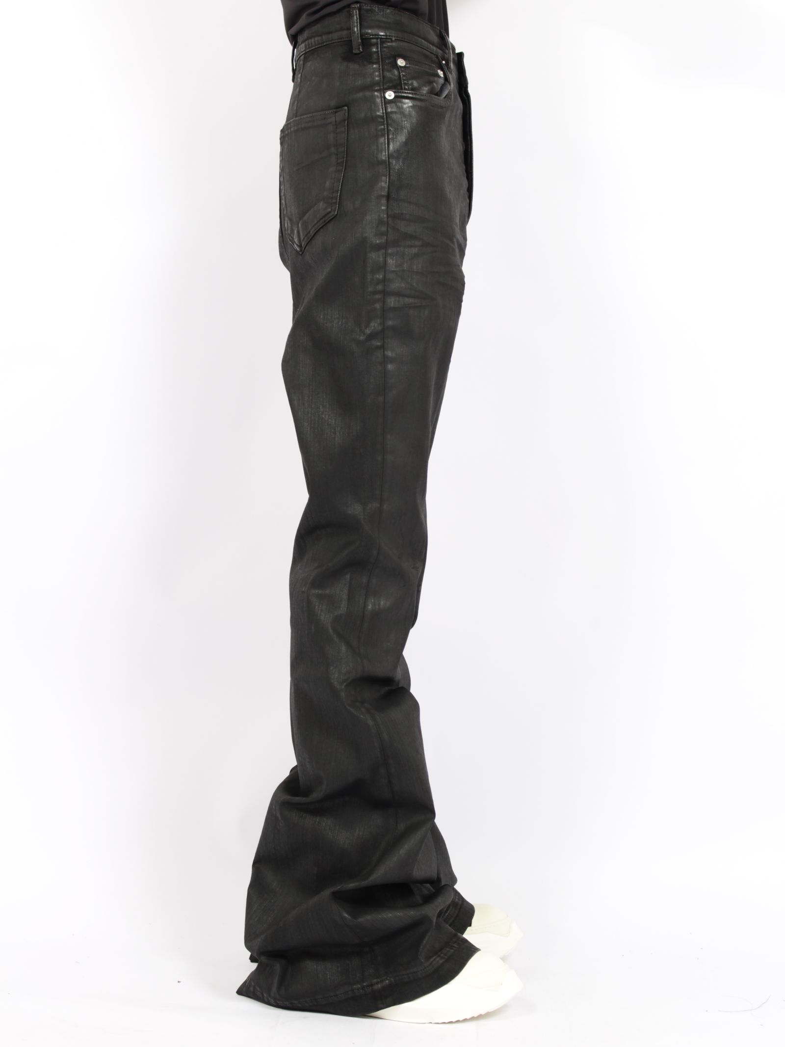 【26AW】ボラン ブーツカット コーティング加工 フレア デニム パンツ / BOLAN BOOTCUT / ブラック