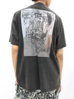 【24AW】ウォッシュ加工 グラフィック Tシャツ / WASHED GRAPHIC T-SHIRT / ブラック