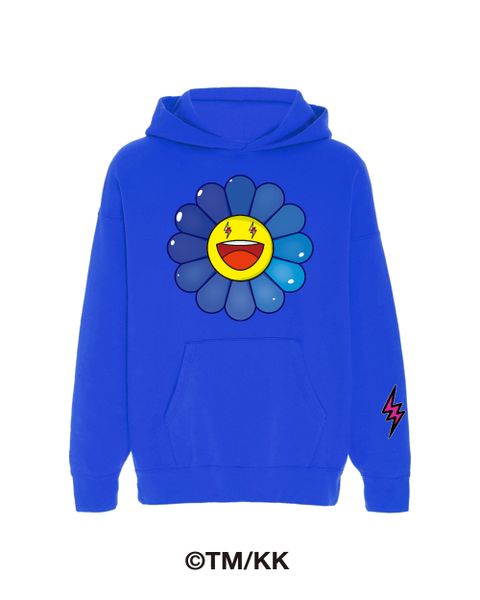 ビッグフラワープリント フーディー / AZUL Flower Hoodie / ブルー