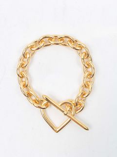 【25AW】ハート ブレスレット / HEART BRACELET (MEDIUM LINK) / ゴールド