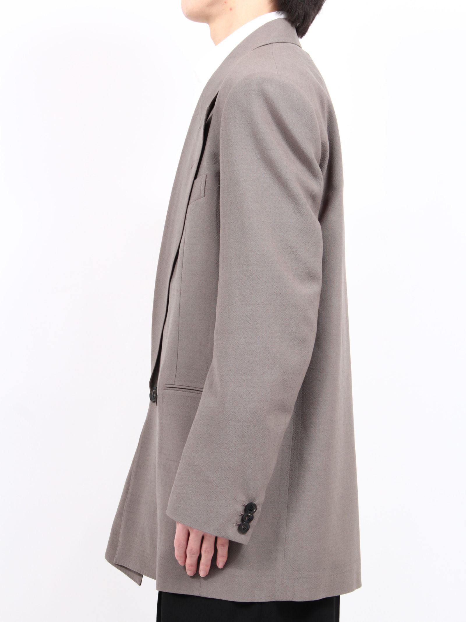 【25SS】インターライニング ポケット 2B ダブルジャケット / INTERLINING POCKET 2B DOUBLE BREASTED JACKET / グレー