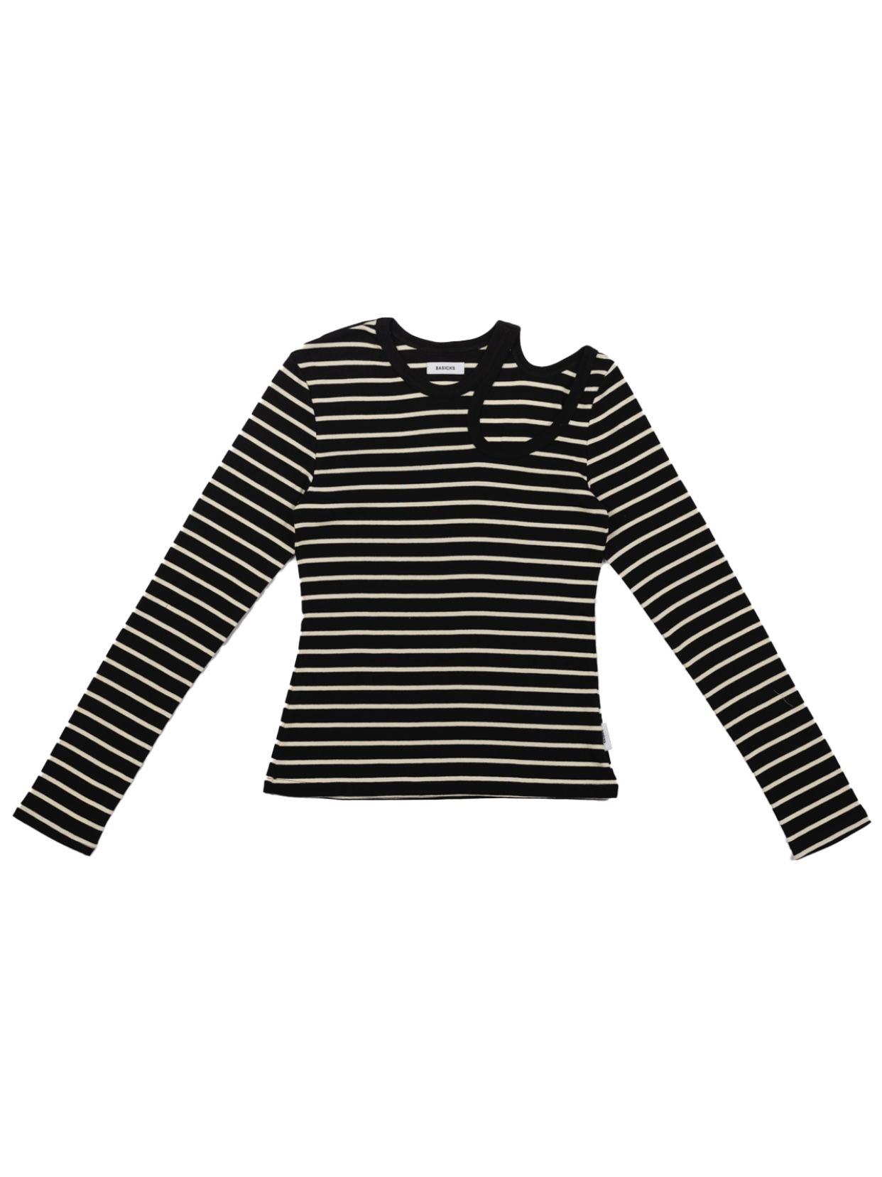 BASICKS - 【24SS】カットアウト ストライプ Tシャツ / CUT-OUT STRIPE