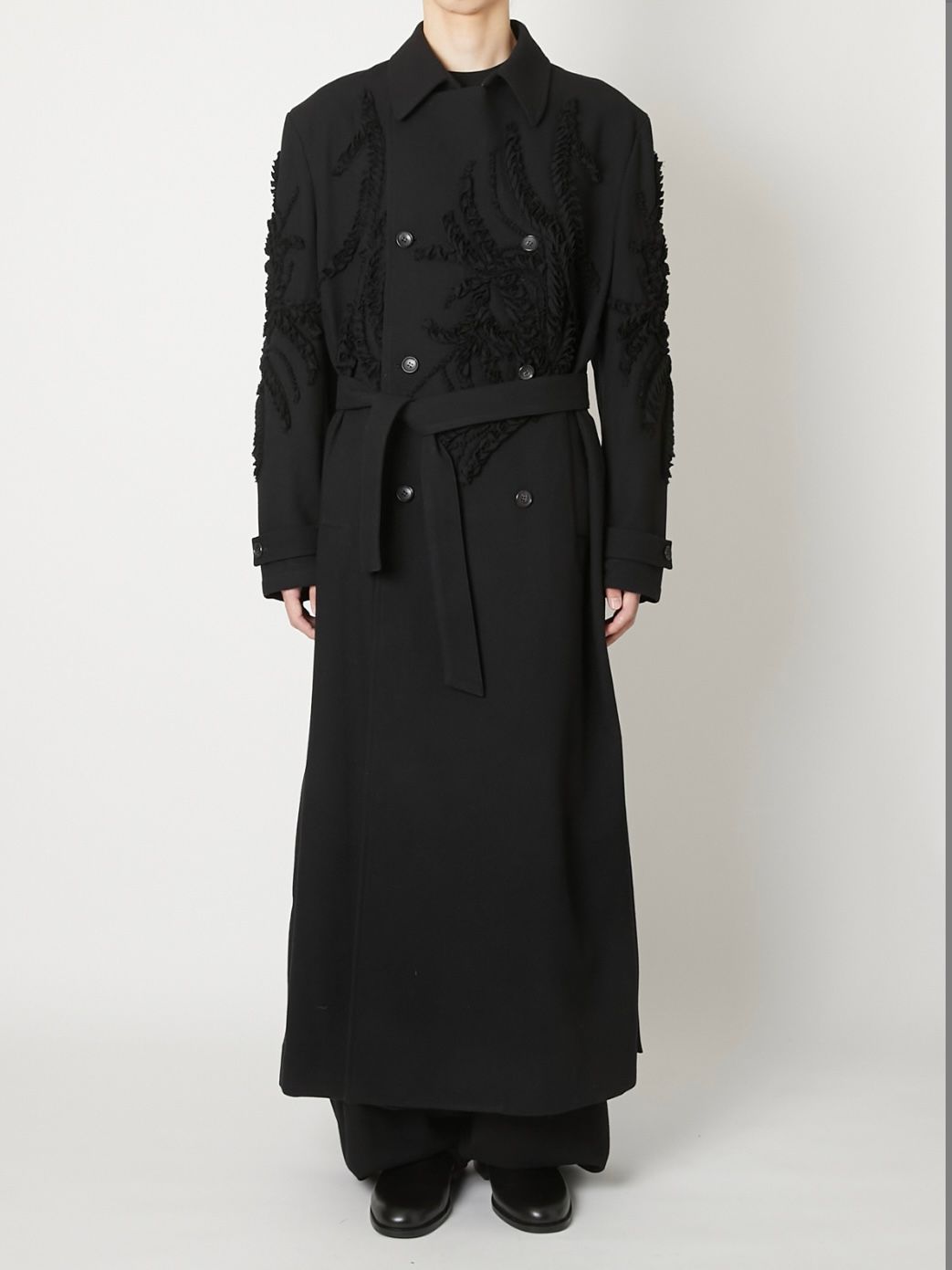 【26AW】ロング ウール コート / LONG WOOL COAT / ブラック