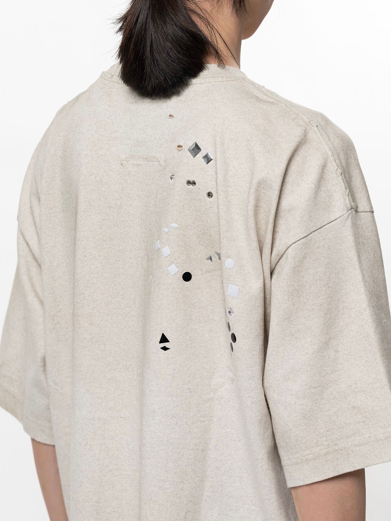 【26SS】エンブリッシュド ステッカー Tシャツ 半袖 カットソー / EMBLLISHED STECKER T-SHIRTS / ホワイト