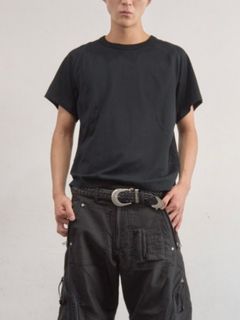 【26SS】 パネルド ハーフスリーブ Tシャツ / PANELLED HALF SLEEVE T-SHIRT / BLACK (ブラック)