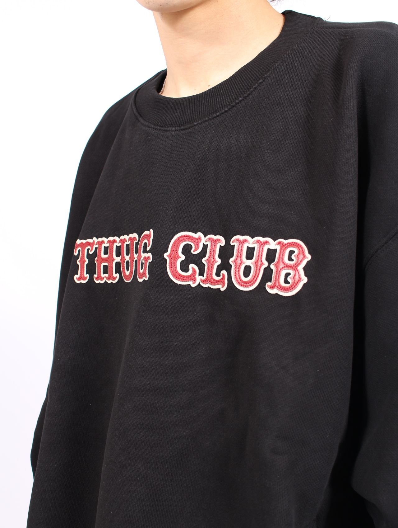 【25AW】レザー フレーム スウェットシャツ / LEATHER FLAME SWEATSHIRT / ブラック