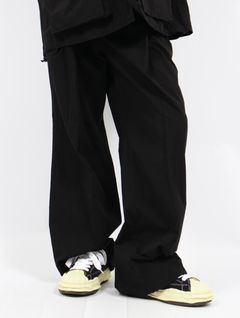 【25SS】ワッシャーナイロン ピンタック イージー トラウザーズ / WASHER NYLON  PINTUCK EASY TROUSERS .13 / ブラック