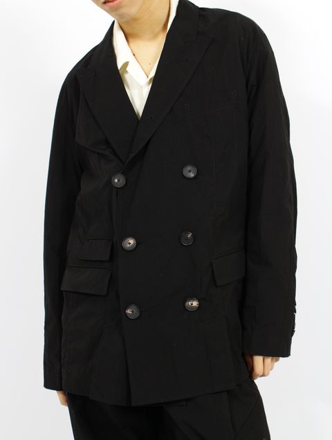 【25SS】ワッシャーナイロン ダブル ブレステッド ジャケット / WASHER NYLON DOUBLE BREASTED  JACKET.13 / ブラック