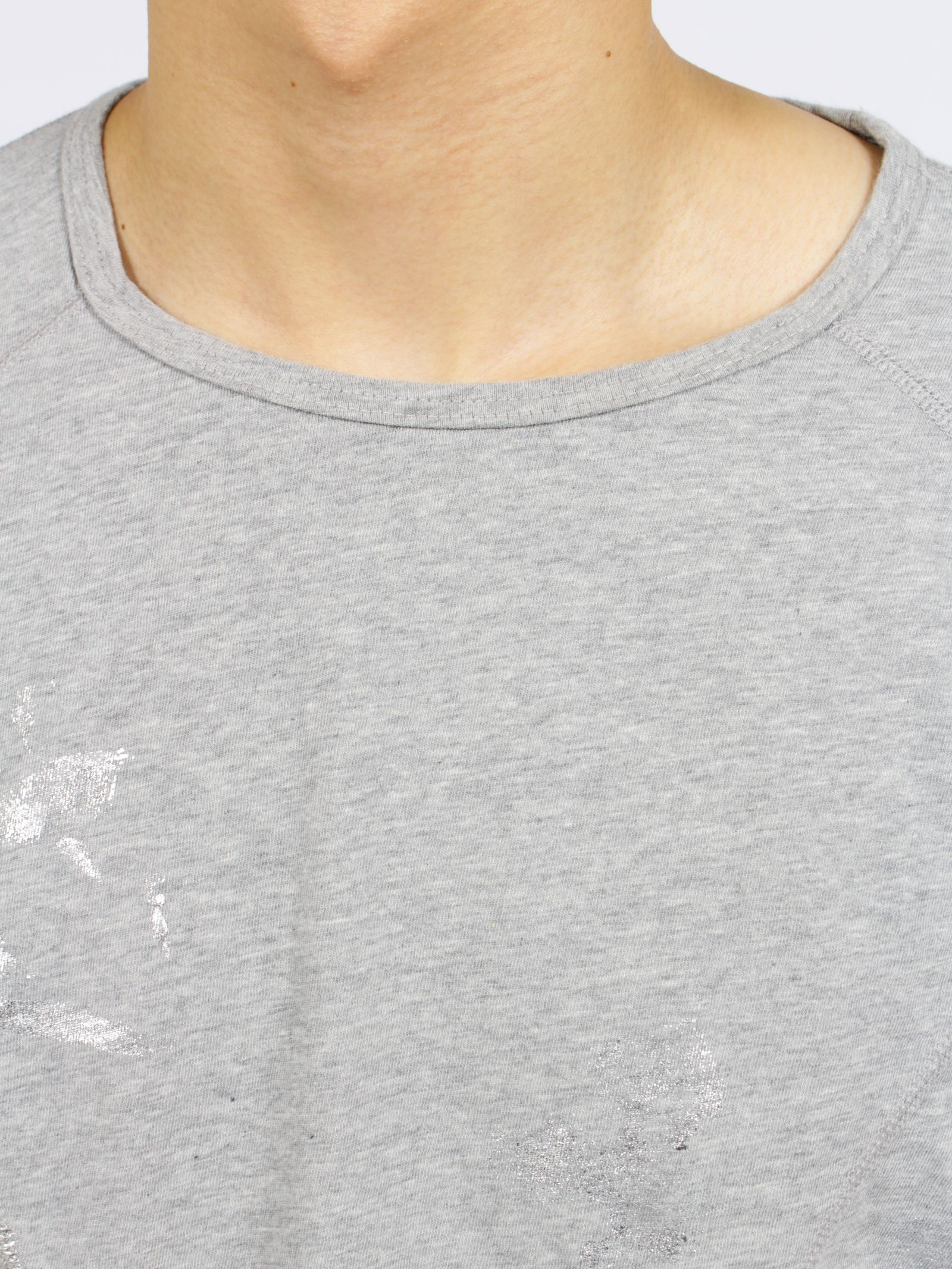 【26AW】フォイル プリント スプラッター ロング スリーブ Tシャツ 銀箔 長袖 カットソー / FOIL PAINT SPLATTER LONG SLEEVE T-SHIRT / HEATHER GRAY(グレー)