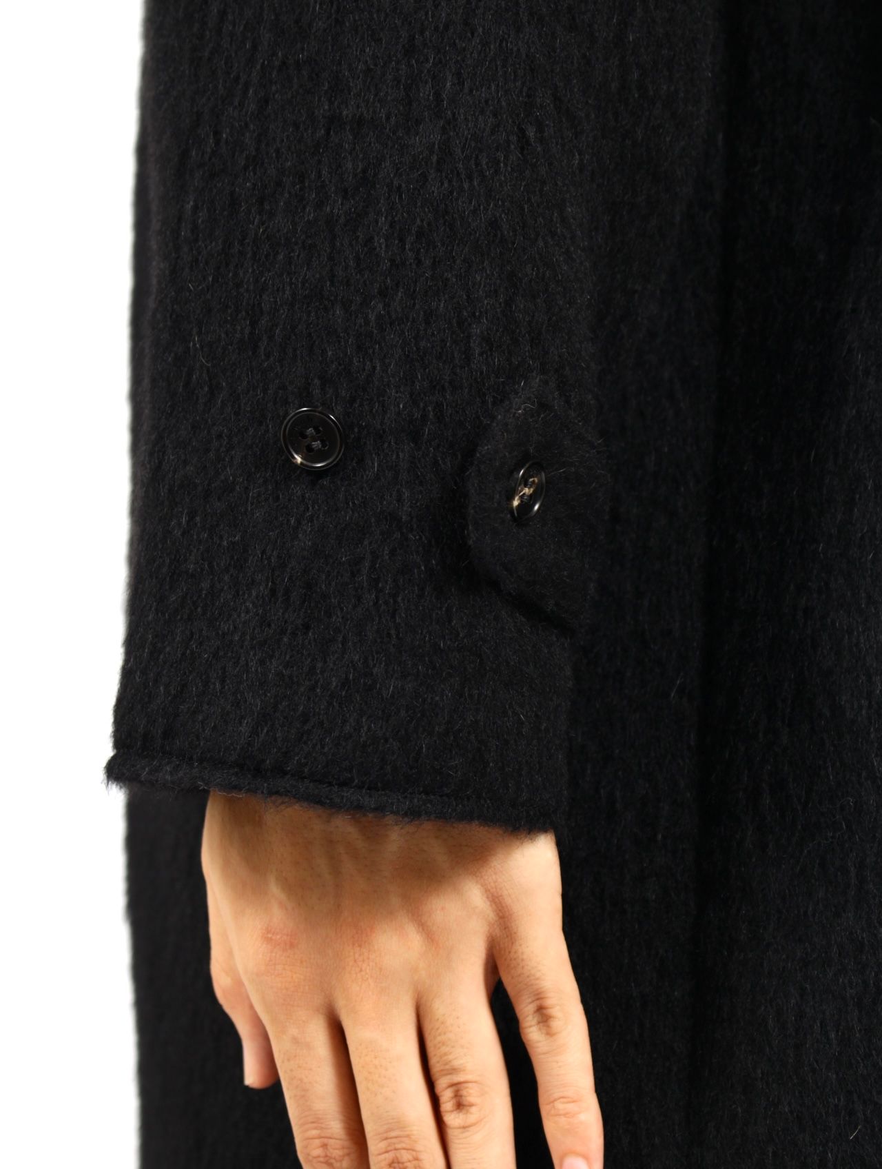 【25AW】アルパカ ステンカラー コート / ALPACA COAT / ブラック