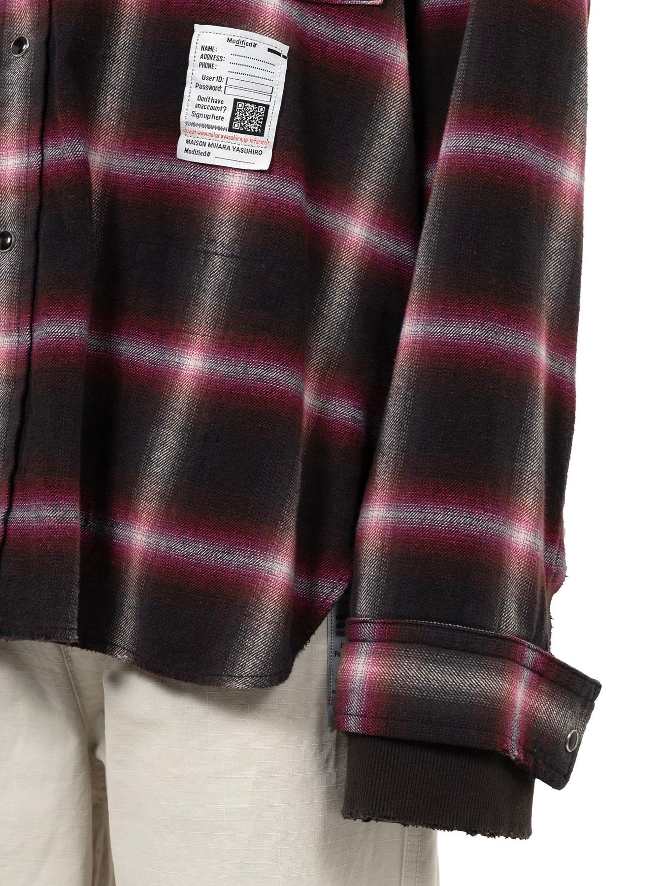 【25AW】スウェット フーディー ドッキング チェック シャツ / SWEAT HOODIE L/S SHIRT / レッド