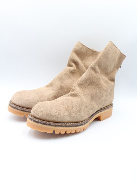 【796V】馬革 バックジップ ホース リバース レザー ブーツ / HORSE REVERSE BACK ZIP BOOT / サンドベージュ