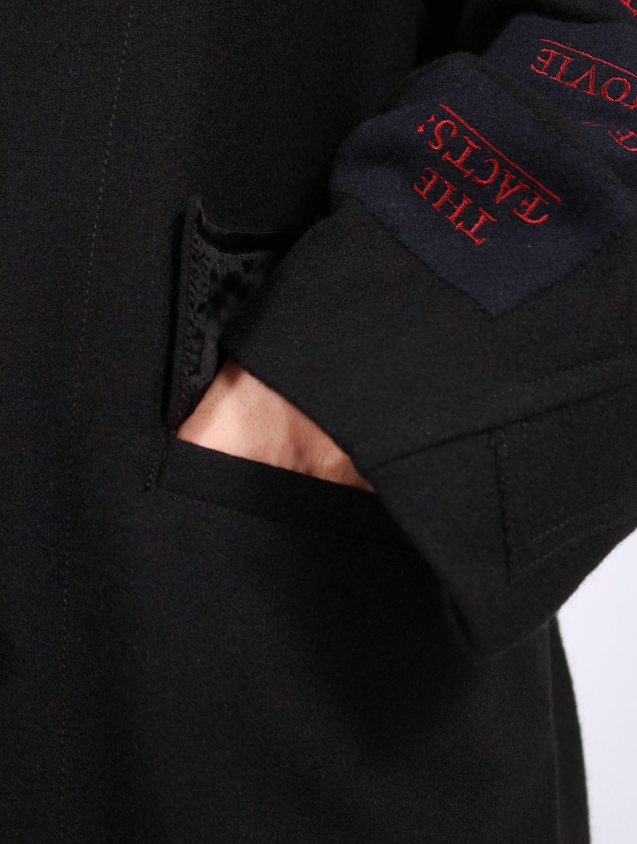 【25AW】バットマン ドレープ ロング ピー コート / "BATMAN" DRAPE LONG P-COAT / ブラック