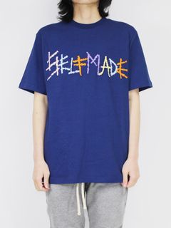 刺繍ロゴ Tシャツ / BLUE NAVY T-SHIRT WITH MULTICOLOR LOGO / ブルーネイビー × マルチ