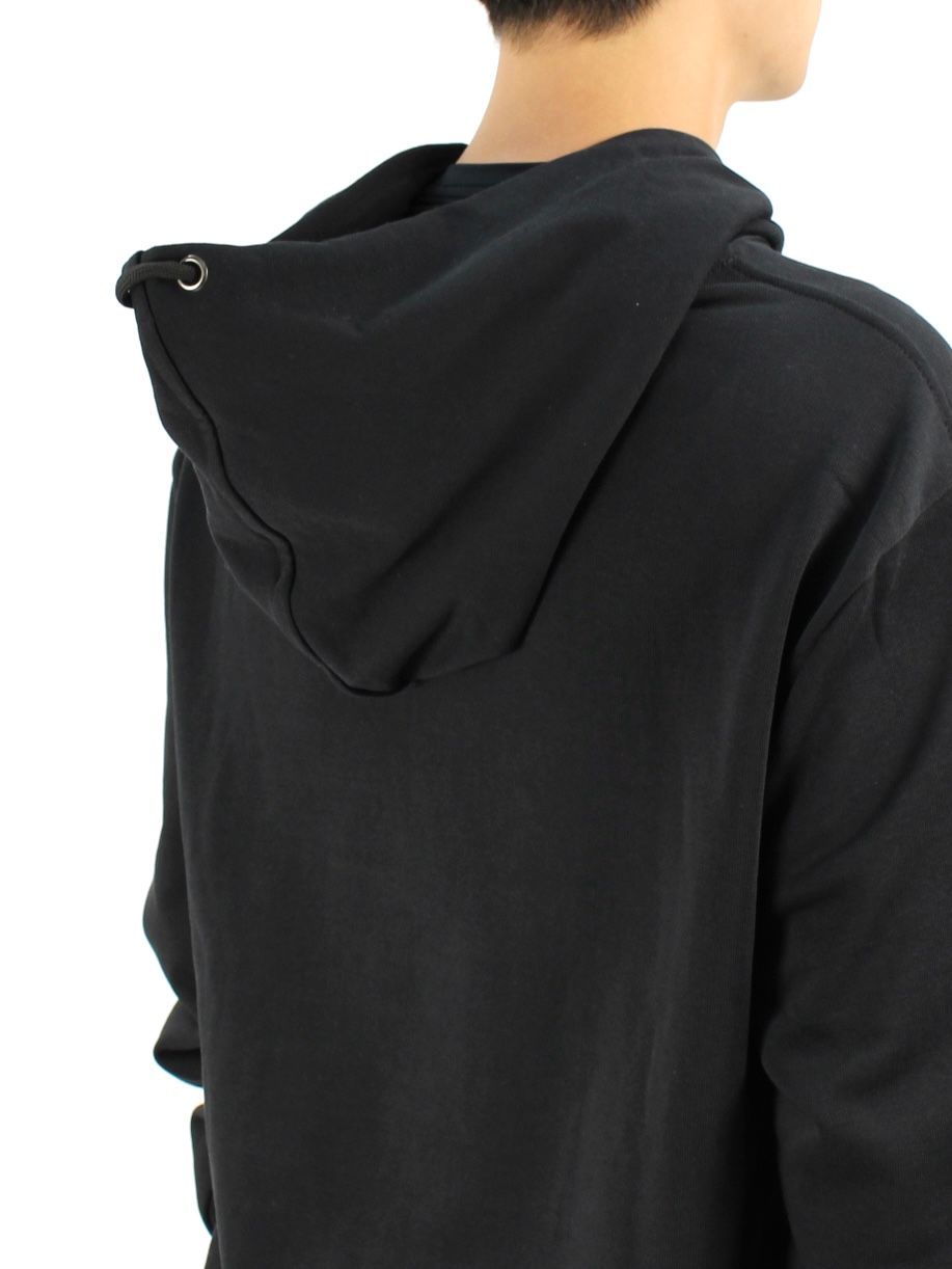 【21AW】刺繡ロゴ フリンジパーカー / LOGO HOODIE WITH PENDING YARN / ブラック × マルチ
