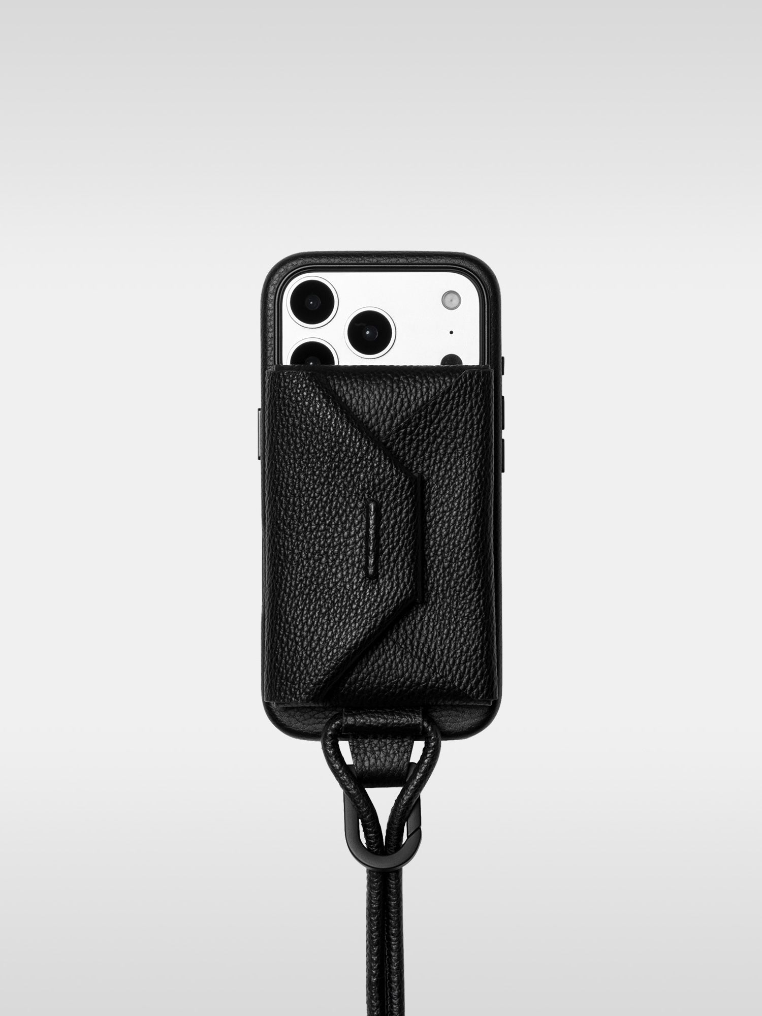 【9月入荷予定】iPhoneアクセサリー-ストラップ付レザーエンベロープウォレット / STRAP LEATHER ENVELOPE WALLET / ブラック