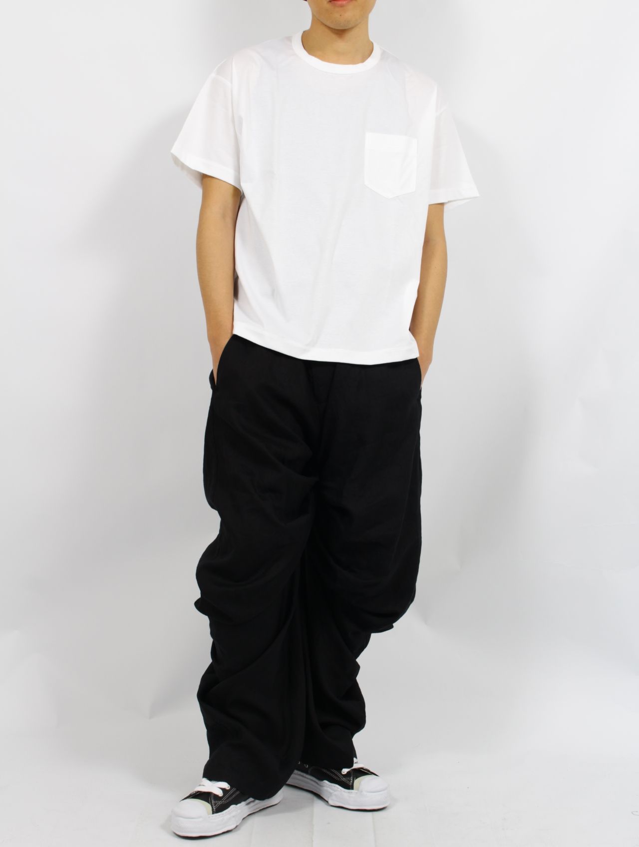 【25SS】パターン B パッチワーク ティー A 半袖 カットソー / PATTERN B-PATCHWORK TEE A / ホワイト×ブラック