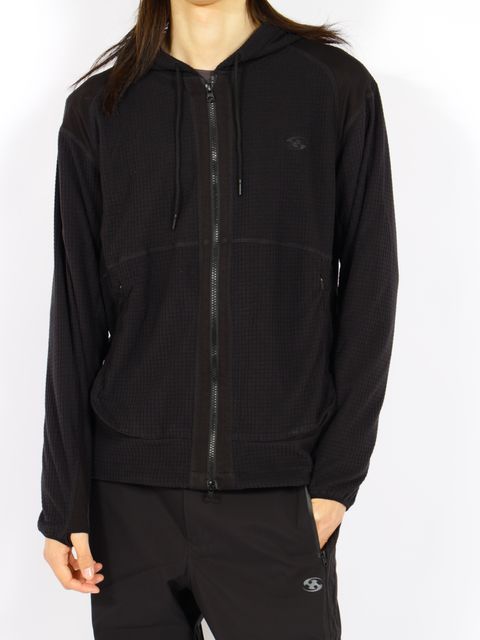 【26AW】グリッド フーディ ジップ アップ / GRID HOODIE ZIP-UP / ブラック