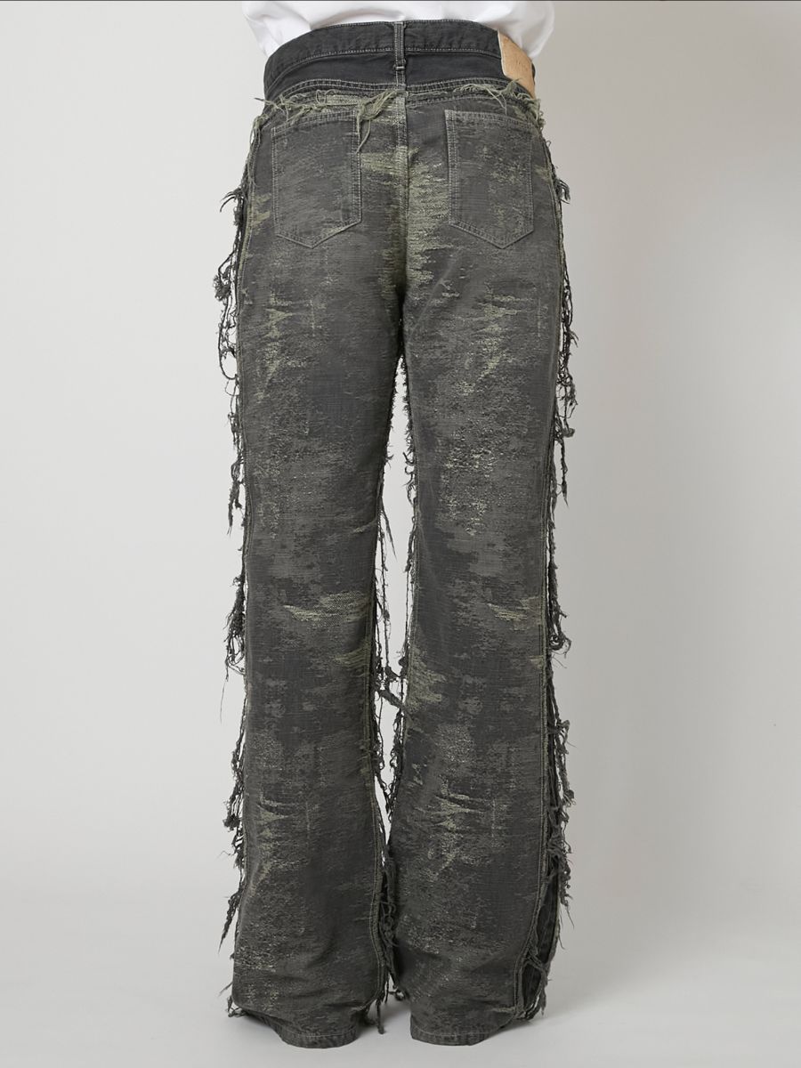 【27SS】デザイン フレア パンツ ジャガードデニム / DESIGN FLARE PANTS / グレー