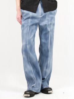 【25SS】レザーライク ジャージー スラックス / SLACKS / ブルー