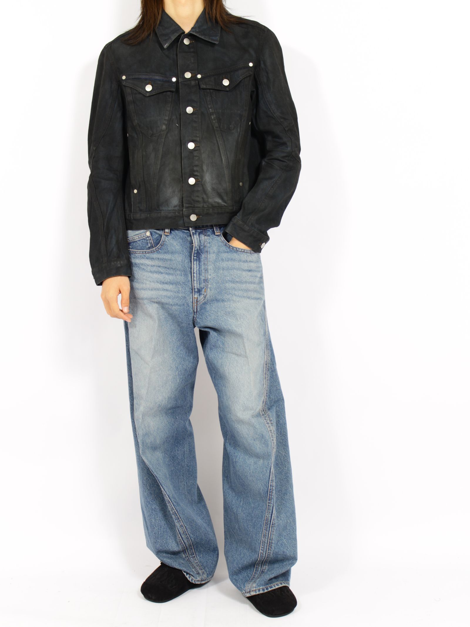 【26AW】デニム トラッカー ジャケット コーティング デニムジャケット / DENIM TRUCKER JACKET / LUSTER COATED INDIGO(インディゴ)