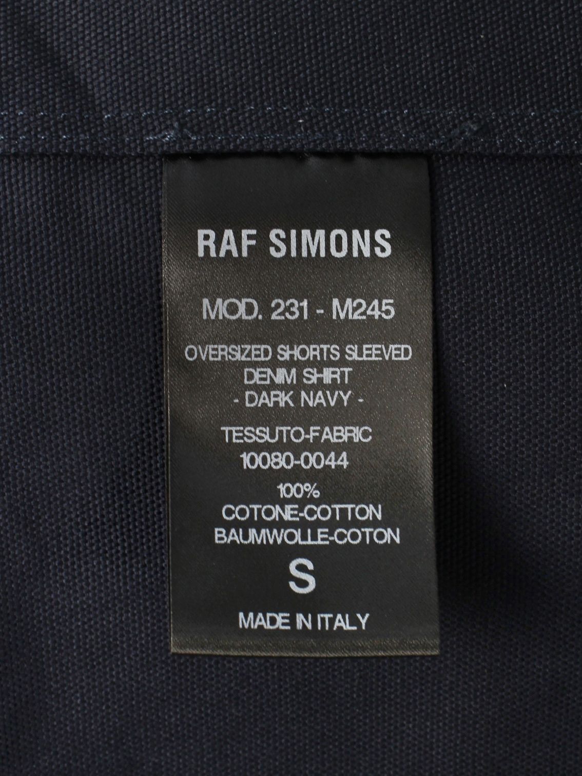 RAF SIMONS - 【23SS】オーバーサイズ ショートスリーブ デニムシャツ