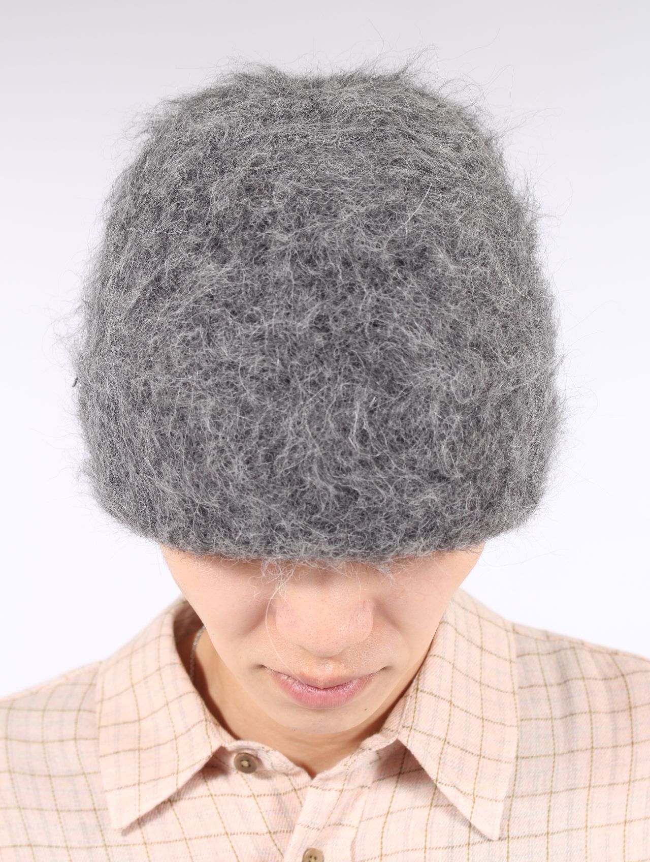 【25AW】 ファジー ビーニー 帽子 アルパカニット / FUZZY BEANIE / グレー