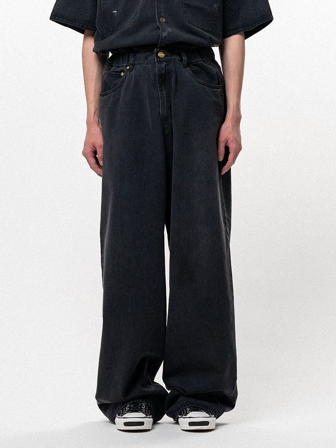 【26SS】テンセル デニム ワイド パンツ / TENCEL DENIM WIDE DENIM PANTS / ブラック