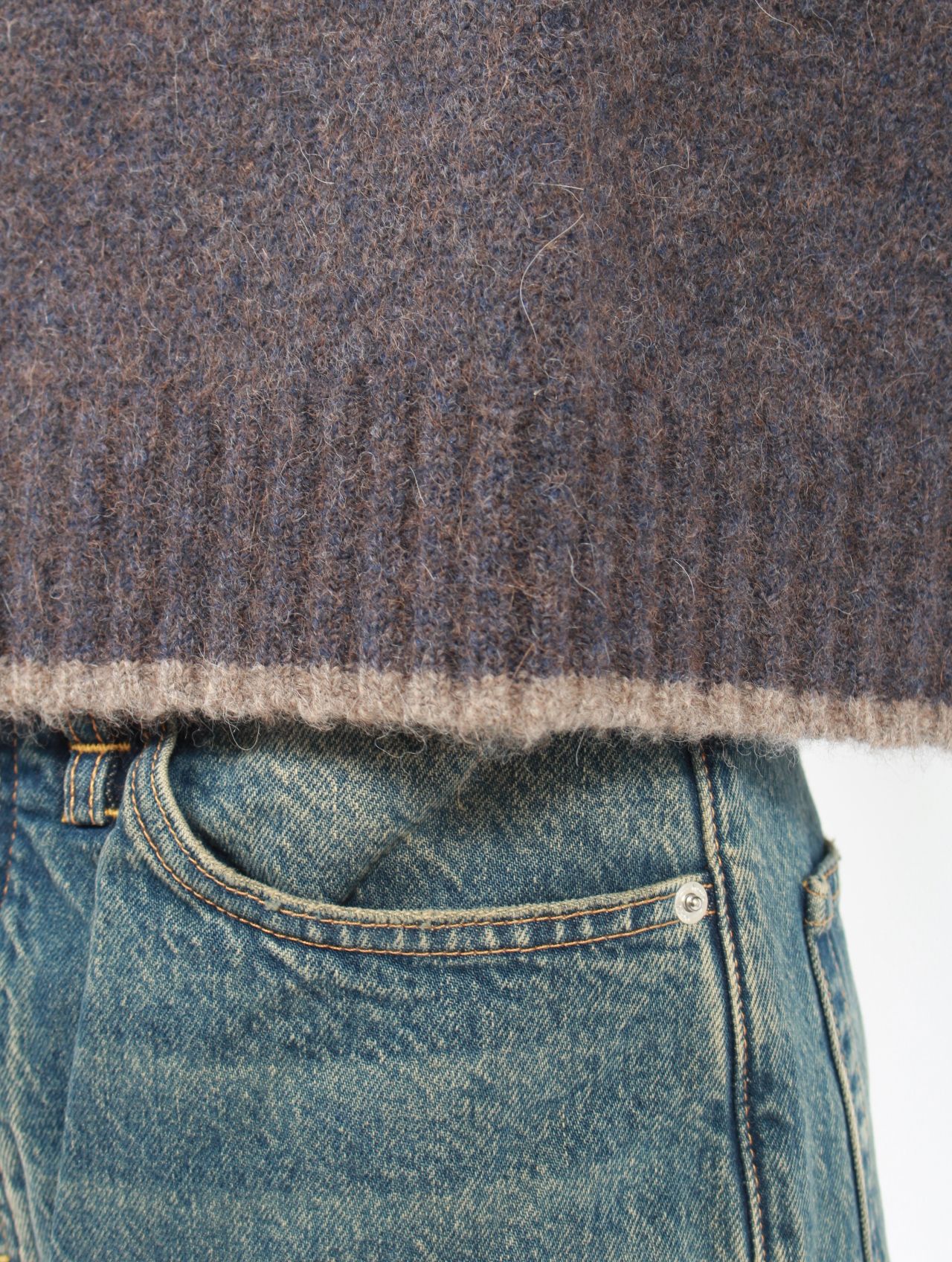 【25AW】ボックス シルエット ニット プルオーバー  / BOX SWEATER / BLUE BROWN(ブルーブラウン)