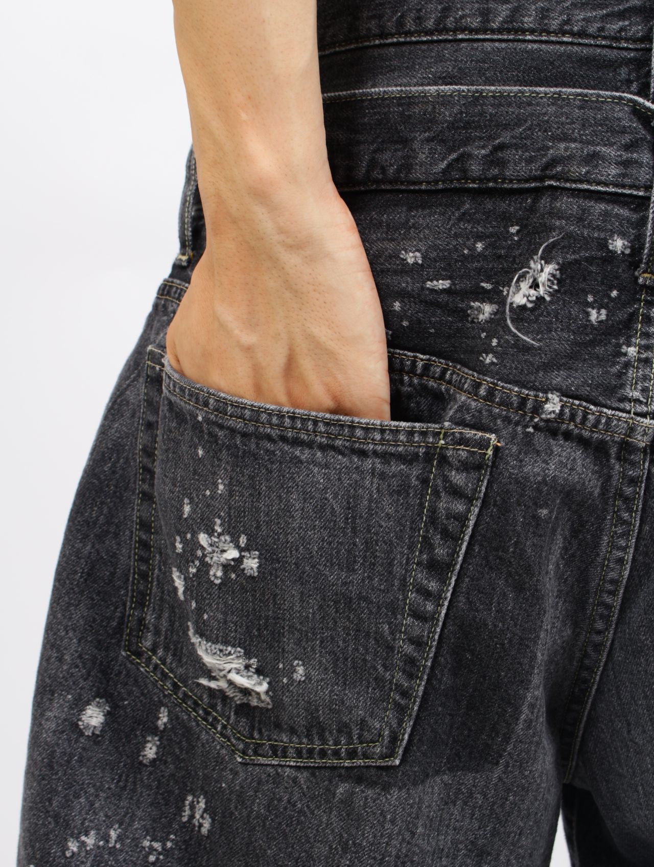 【25AW】リメイク レイヤー デニム パンツ / RE:LAYER 5P DENIM PANTS / ブラック