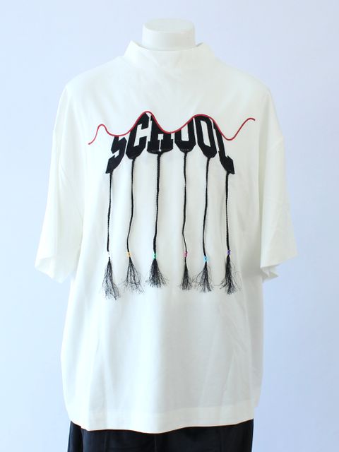 スクール フリンジ Tシャツ / SCHOOL BRAID TEE / ホワイト
