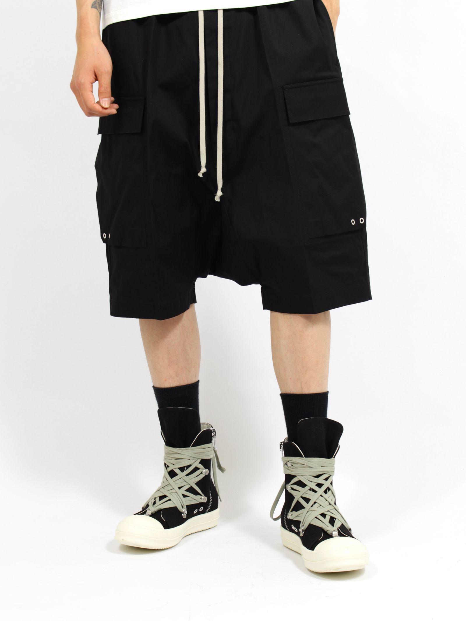 【26SS】メガレース ハイカット スニーカー / MEGALACE SNEAKS / ブラック×ホワイト
