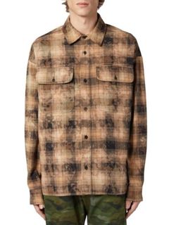 【24AW】カーブ ロゴ チェック シャツ / CURVED LOGO CHECK SHIRTS L/S / ブラウン×ホワイト