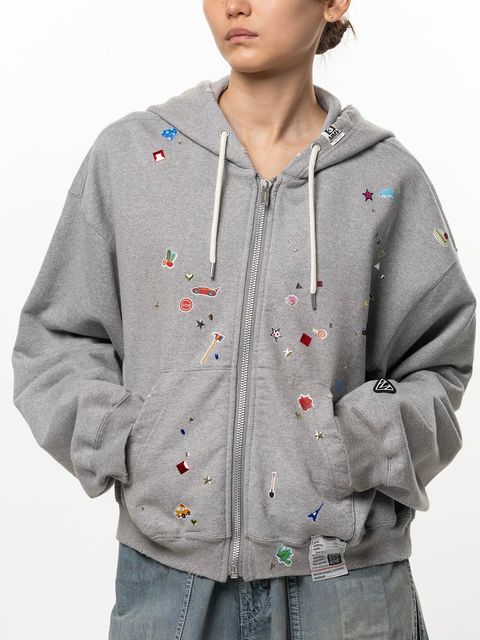 【26AW】キッズ ステッカー パーカー / KIDS STICKER PARKA / グレー