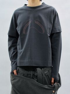 【25AW】25 ロングスリーブ Tシャツ / 25 LS TEE (×Jinjinneedle) / チャコール