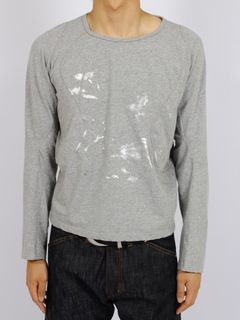 【26AW】フォイル プリント スプラッター ロング スリーブ Tシャツ 銀箔 長袖 カットソー / FOIL PAINT SPLATTER LONG SLEEVE T-SHIRT / HEATHER GRAY(グレー)